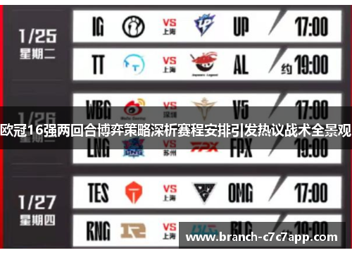 欧冠16强两回合博弈策略深析赛程安排引发热议战术全景观